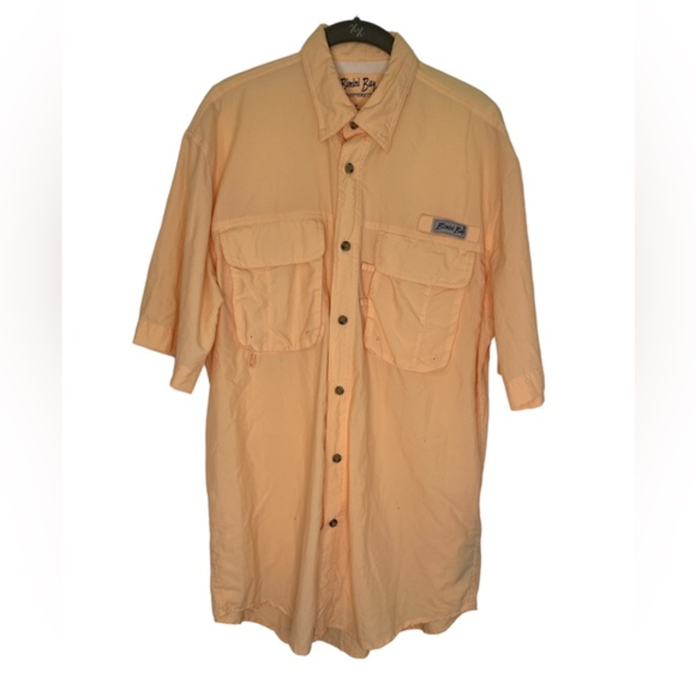 Bimini Bay Outfitters Light Peach‎ Short Sleeve Shirt Medium